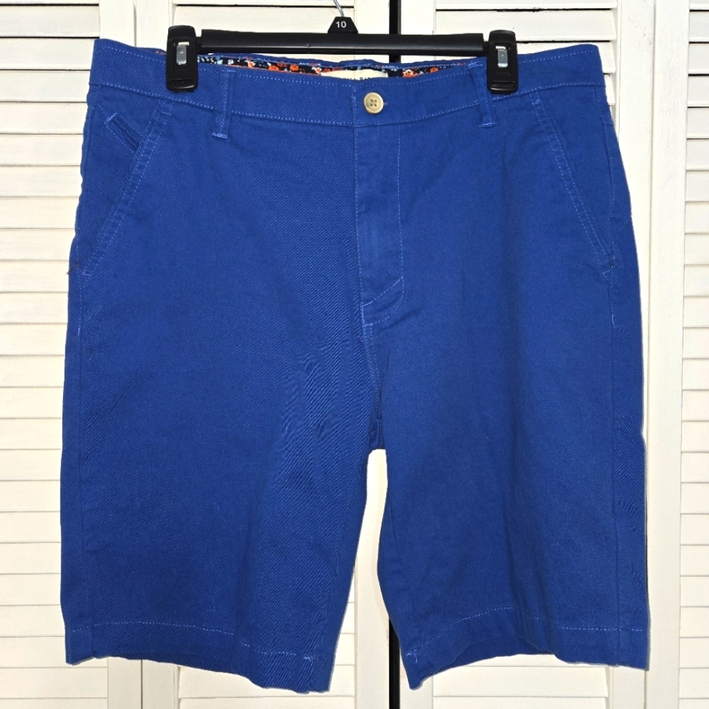 Hudson & Barrow Men's 33  Flat Front Blue Shorts